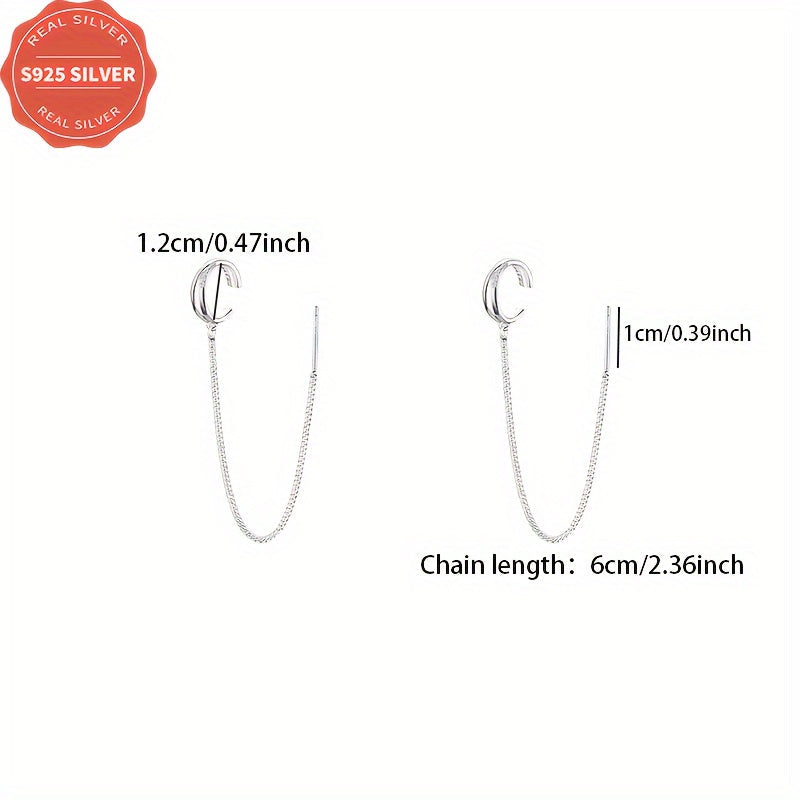 Sterling Silver Tassel Earrings for Women Hypoallergenic Dangle Chain Lightweight Gift Box