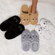 Women's Plush Cartoon Cat Slippers Soft Indoor Warm Comfortable Shoes