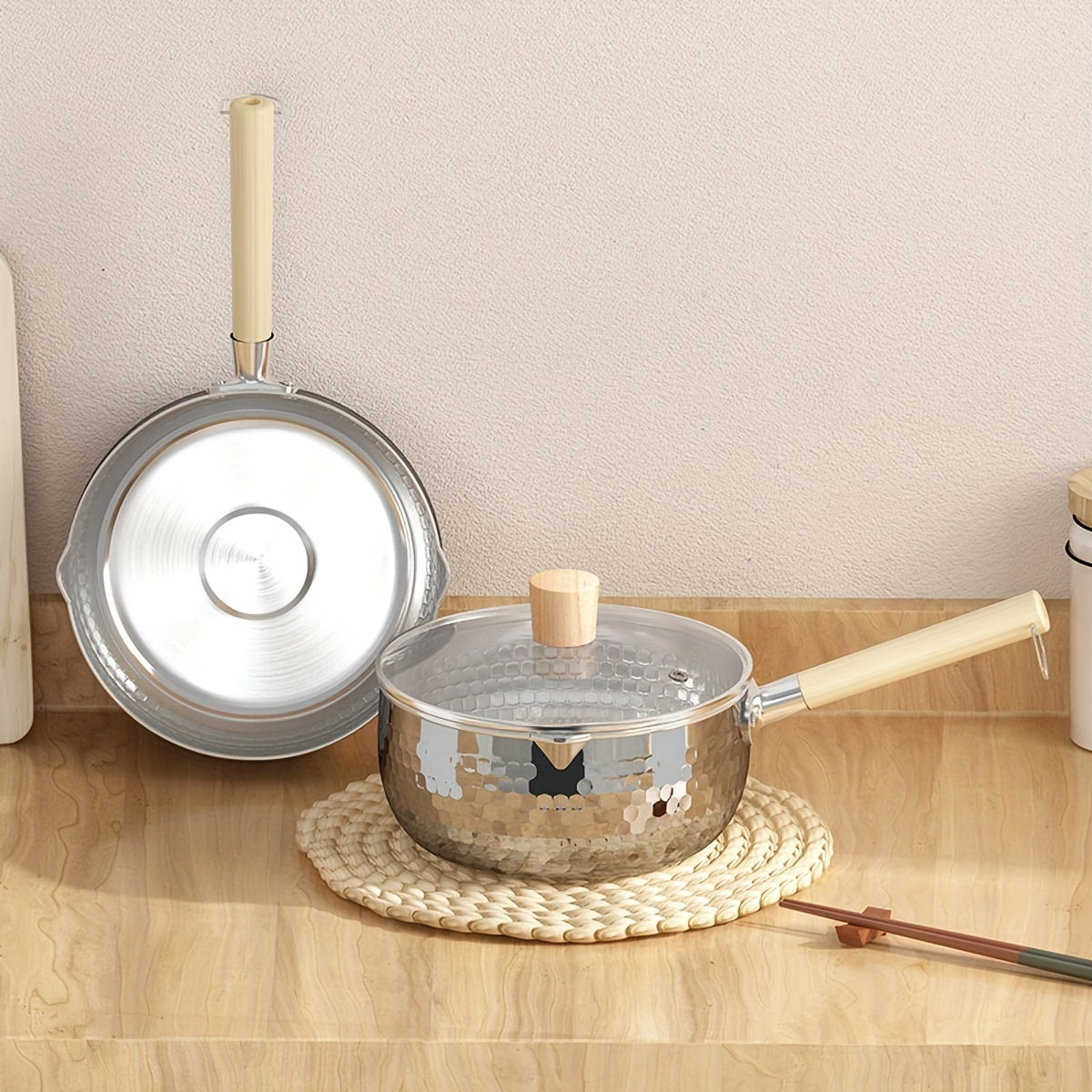 Stainless Steel Saucepan 1.5L Non-Coated for Cooking Soups and Meals