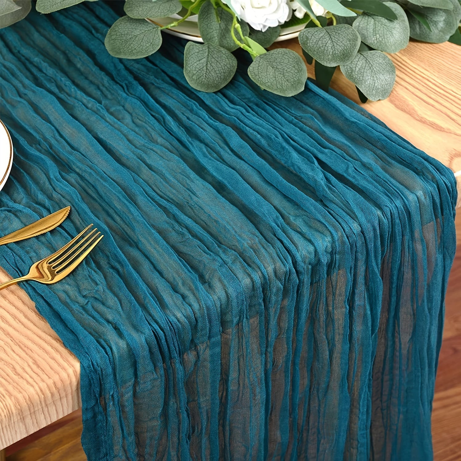 Boho Style Cheesecloth Table Runner for Weddings, Parties, Home Decor