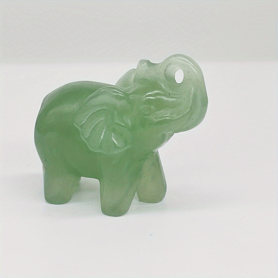 Crystal Carving Elephant Ornament 40mm Natural Crystal Stone Home Decor Gift