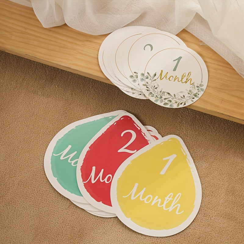 Milestone Cards for Kids, Double-Sided Holiday Designs, Monthly Growth Tracker