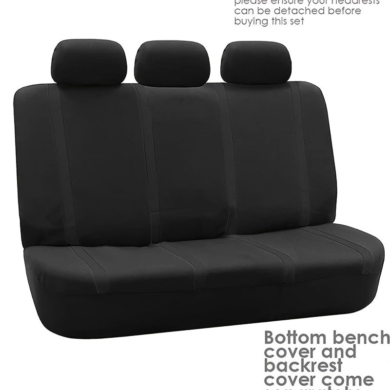 Car Seat Cover Set Black Polyester Sponge U-Shaped Splice 9pcs