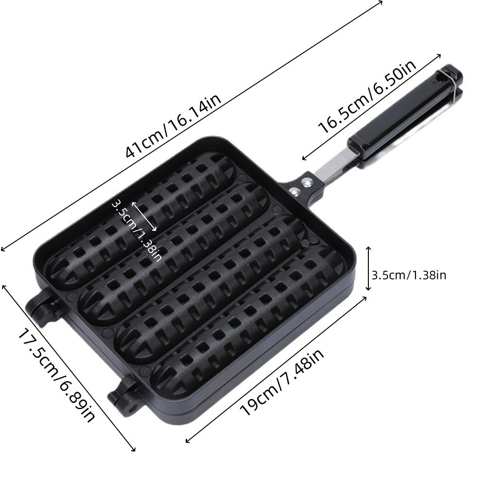 Household sausage baking pan for grilling gluten sausage rice cake and meat skewers outdoors