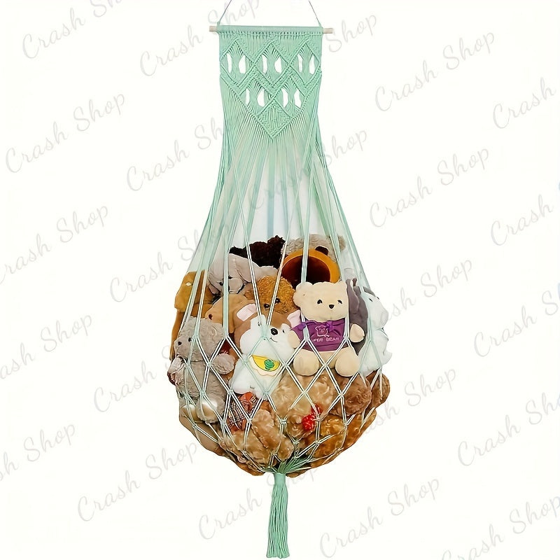 Red de almacenamiento para animales de peluche para guardería infantil, organizador de juguetes, estante para peluches, espacioso y fácil de montar