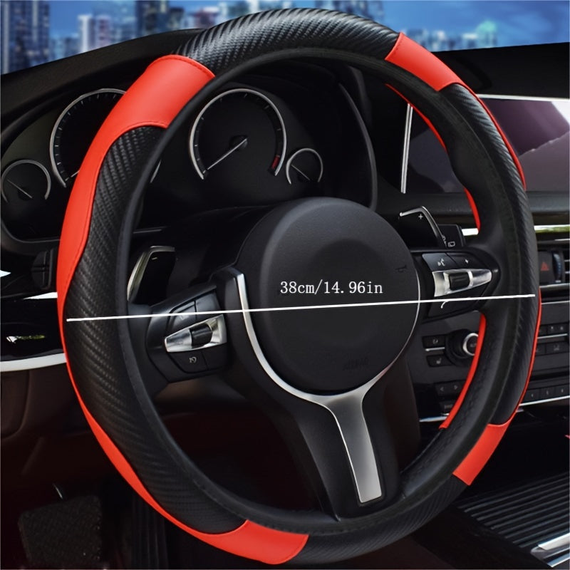 Universal Nonslip PU charm qoʻlqopli karbon tolali boshqaruv gʻildiragi qopqogʻi 36.83cm