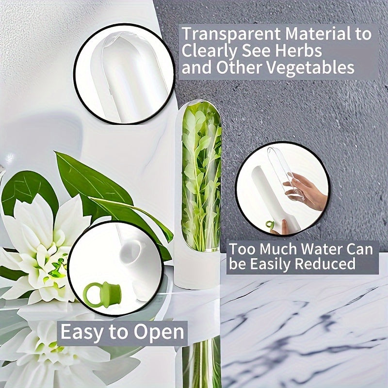 Refrigerator Herb Saver Pods Set for Fresh Coriander Mint Parsley Asparagus Food Safe