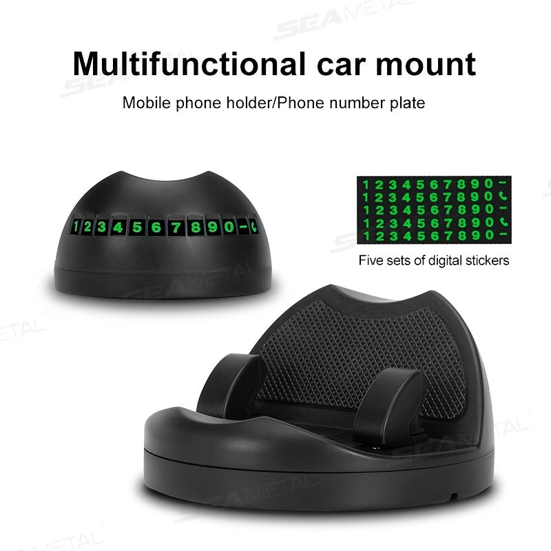 Universal Waterproof ABS Car Mount With Rotatable 360° & Number Plate Display