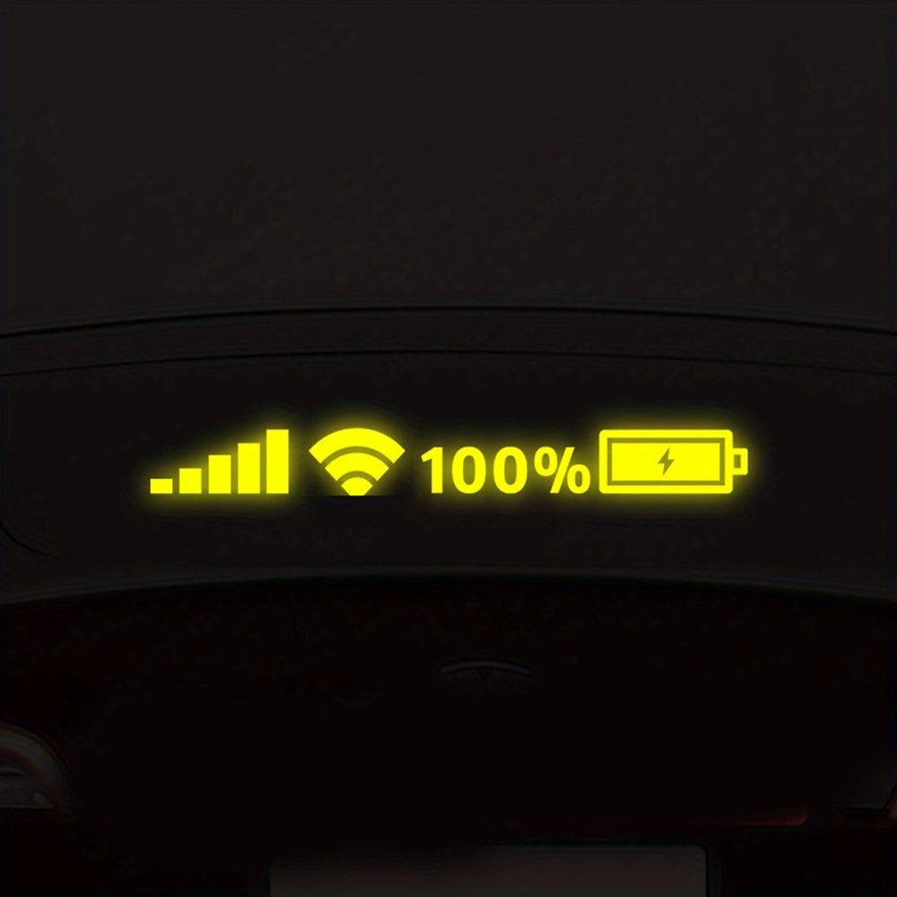 Car Reflective Wifi Battery Level Stickers Colorful Waterproof Decals