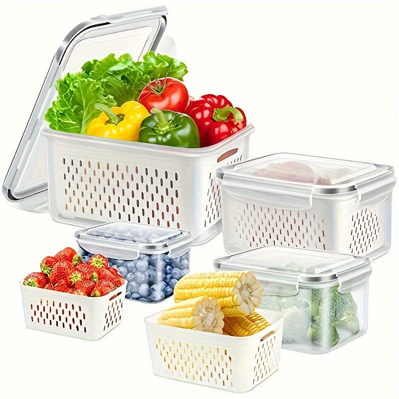 6-Pack Clear Plastic Food Storage Containers With Airtight Lids