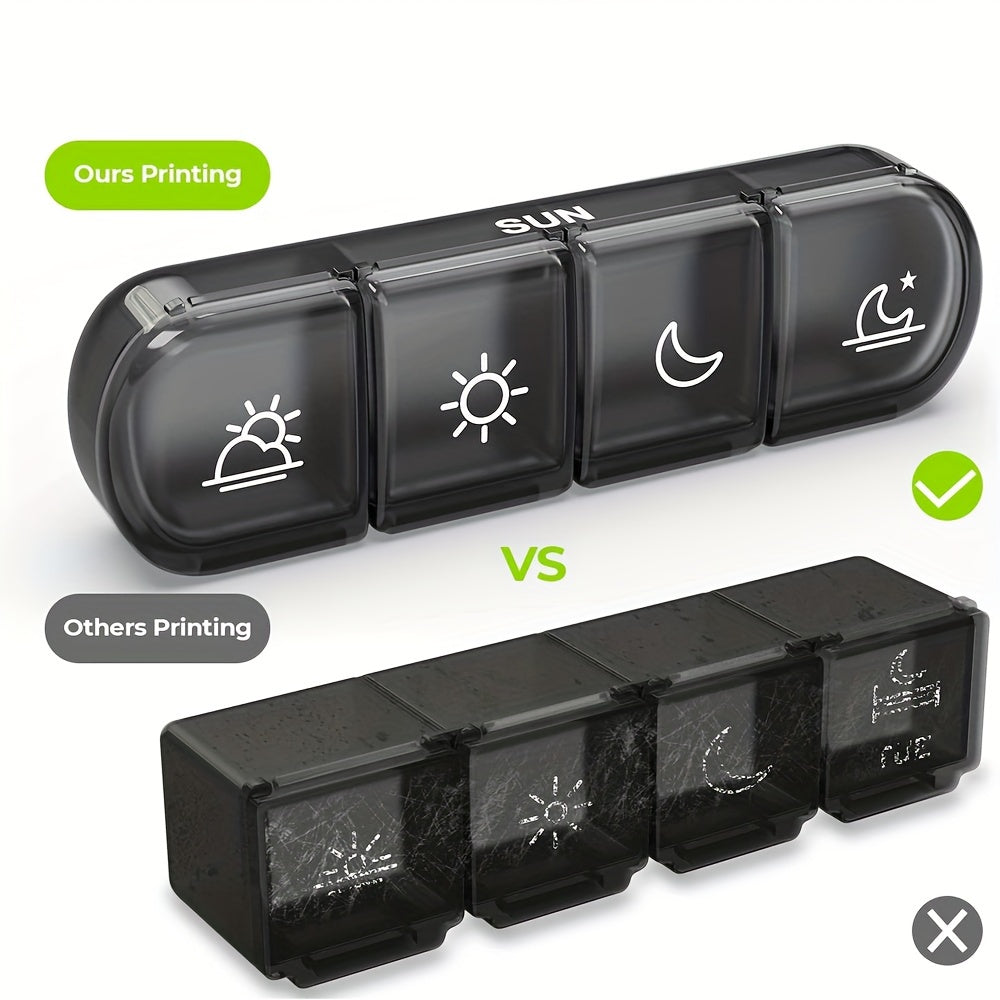 Organizador de pastillas semanal grande, estuche de viaje de 7 días para vitaminas y medicamentos