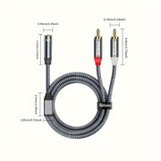 Premium Lossless Audio Cable 3.5mm to Dual RCA Adapter for Smartphone TV Home Theater