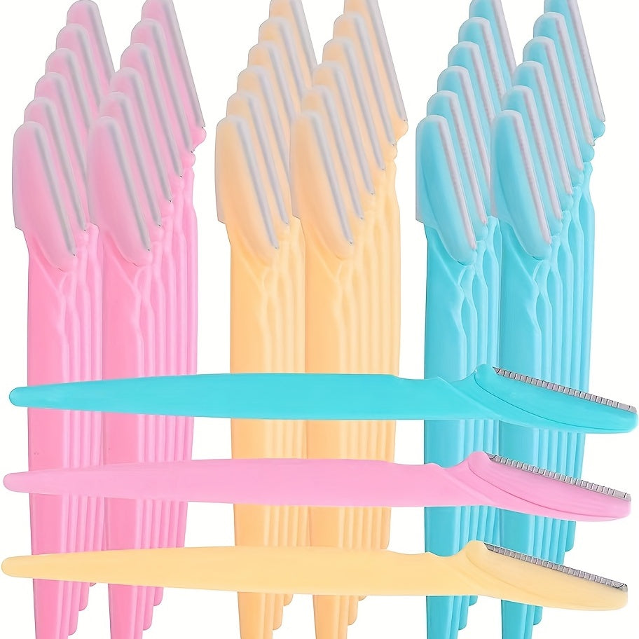 Mini Eyebrow Razors Set 3 or 6 Pcs Stainless Steel Vibrant Colors