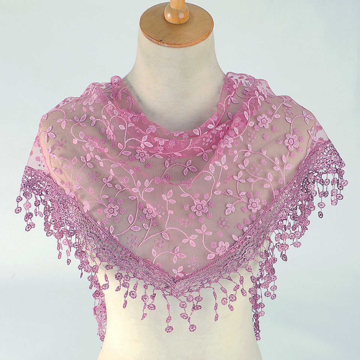 Women's Lace Triangle Veil and Scarf Set for Church Chapel Mantilla Style