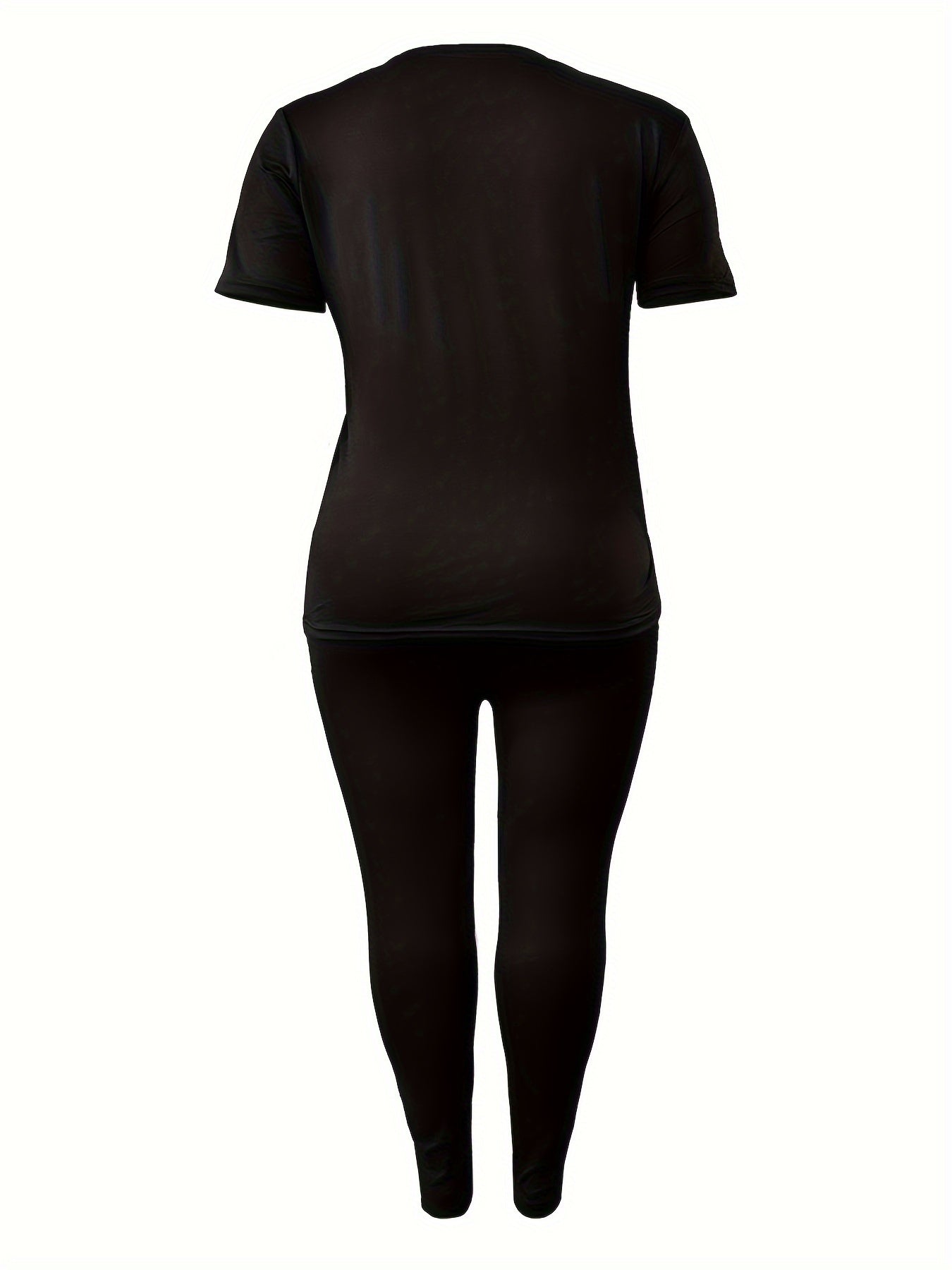 Women's Activewear Set with Queen Crown Graphic Polyester Elastane Crew Neck Long Pants