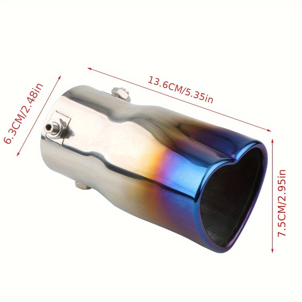 Unisex Stainless Steel Heart Shape Car Exhaust Tips 2.5 Inch Silver Color