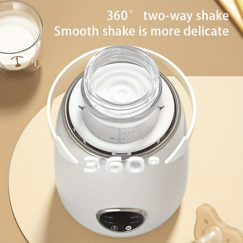 1 dona Smart Milk Shaker doimiy haroratni nazorat qilish bilan - 360-darajali ikki tomonlama harakat, suvsiz, uzoq davom etadigan batareyali, taymer, ko‘p funksiyali shisha mosligi, jim operation - Mukammal sovg‘a uchun