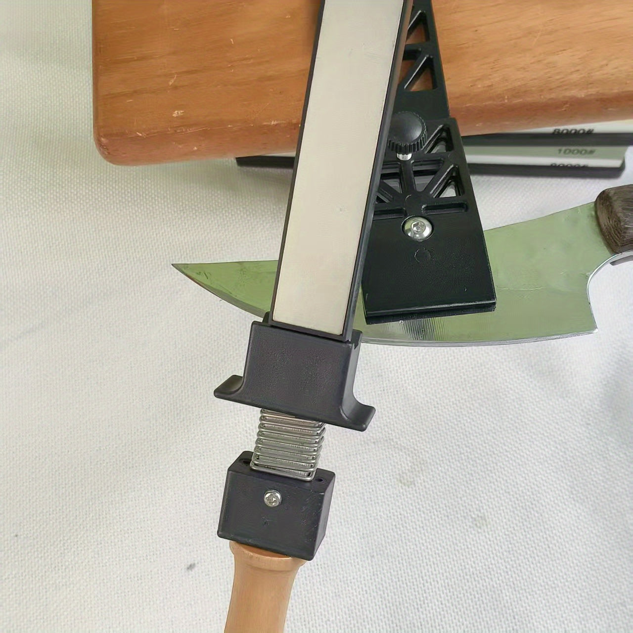Manual Knife Sharpener with Adjustable Angle and Multi-Grit Surface for Kitchen Knives