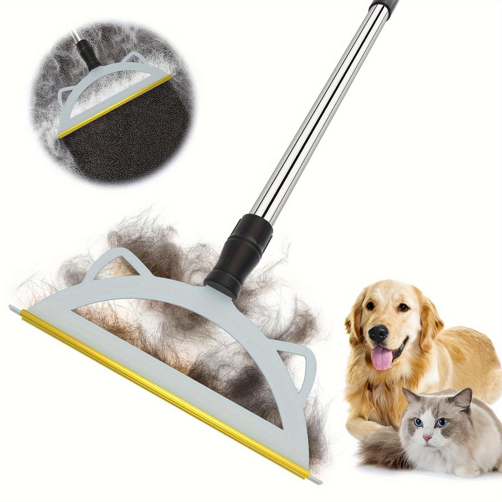 Adjustable Dog Deshedding Brush Plastic Metal No Battery