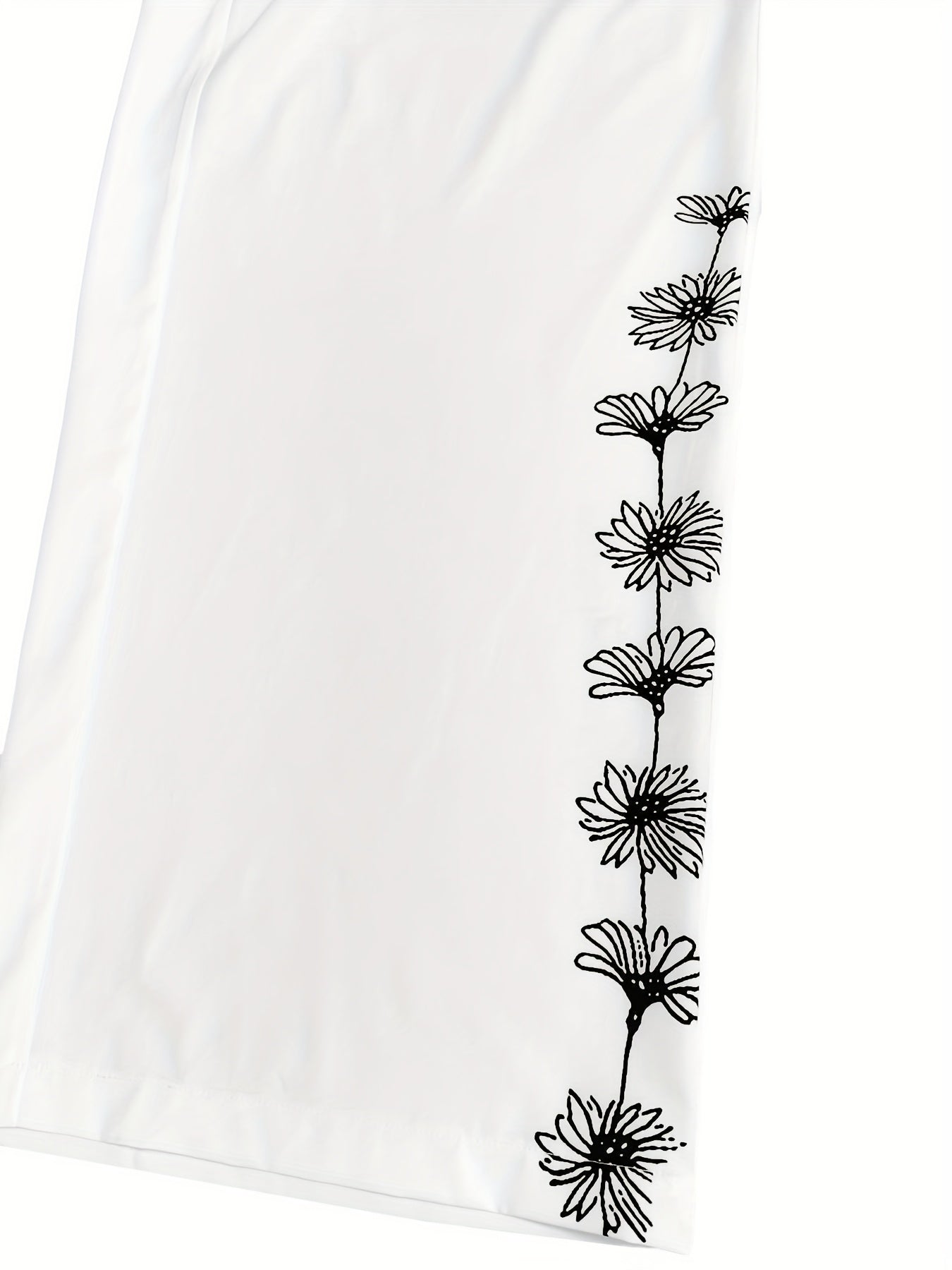 Pantalones harem de talla grande para mujer con estampado de diente de león en negro y bolsillos