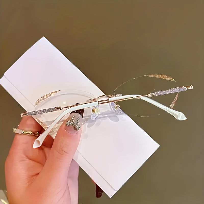 Очки для чтения без ободка с блестками для женщин +1.0 до +4.0 диоптрий