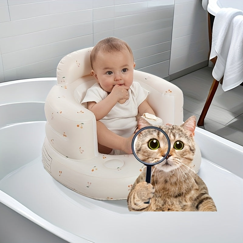 Inflatable Infant Seat for 3-36 Months with Built-In Air Pump and Back Support