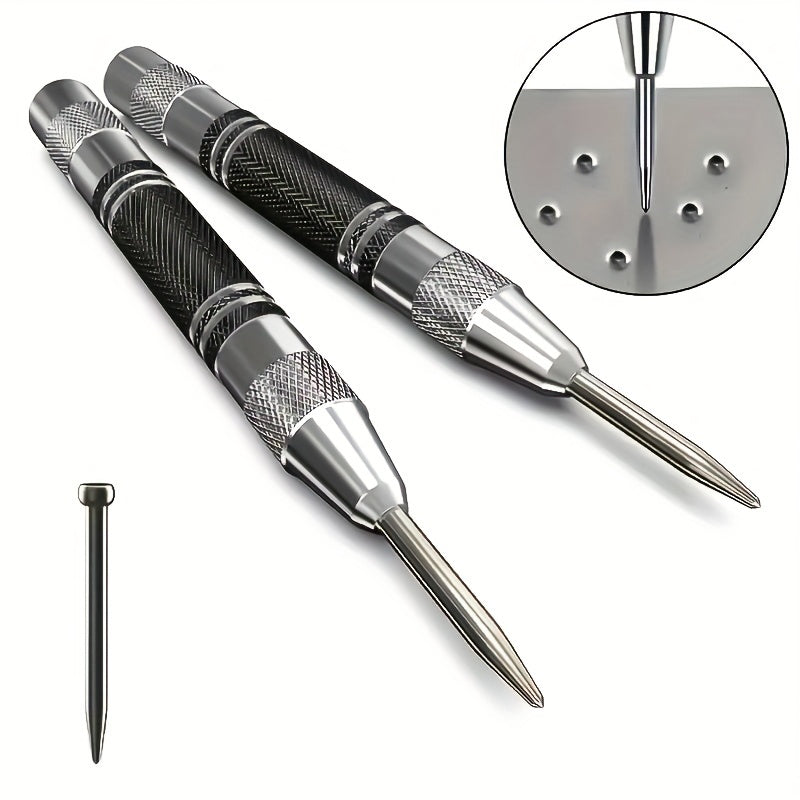 2pcs Heavy Duty Steel Automatic Center Punch Adjustable Tension Waterproof Durable