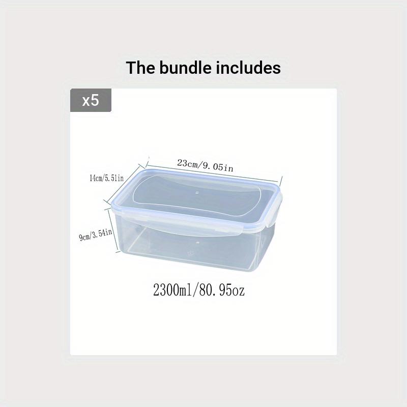 Unisex Plastic Storage Box Microwave Safe Food Container 1/4 Pcs Set