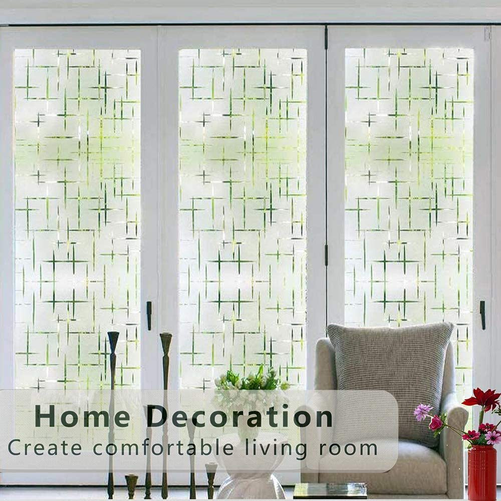 Frosted Privacy Window Film 16mil Electrostatic PVC Glass Tint for Home Bathroom