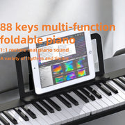 88-Key Portable Electronic Keyboard with Real Piano Sound, 128 Rhythms, Foldable Design, Carrying Case