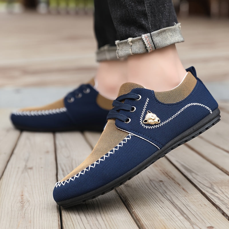 Men's Color Block Business Casual Non-Slip Dress Shoes for Outdoor Activities