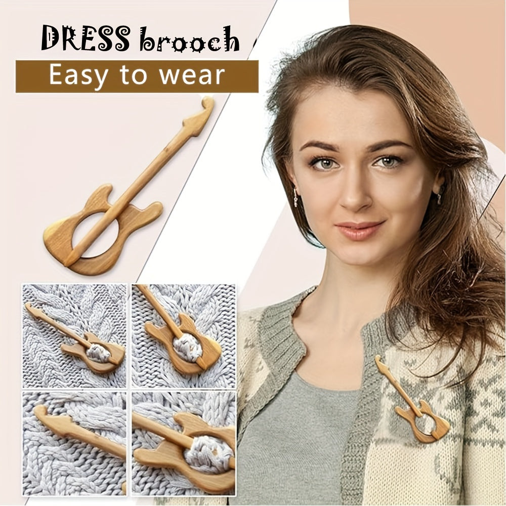 Wooden Animal Brooch Set of 3 or 5, Cute Animal Pattern Sweater Clips