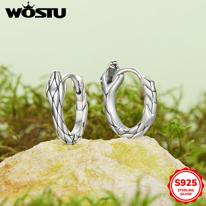 Women's Silver Snake Hoop Earrings Hypoallergenic Sterling Silver for Everyday and Special Occasions