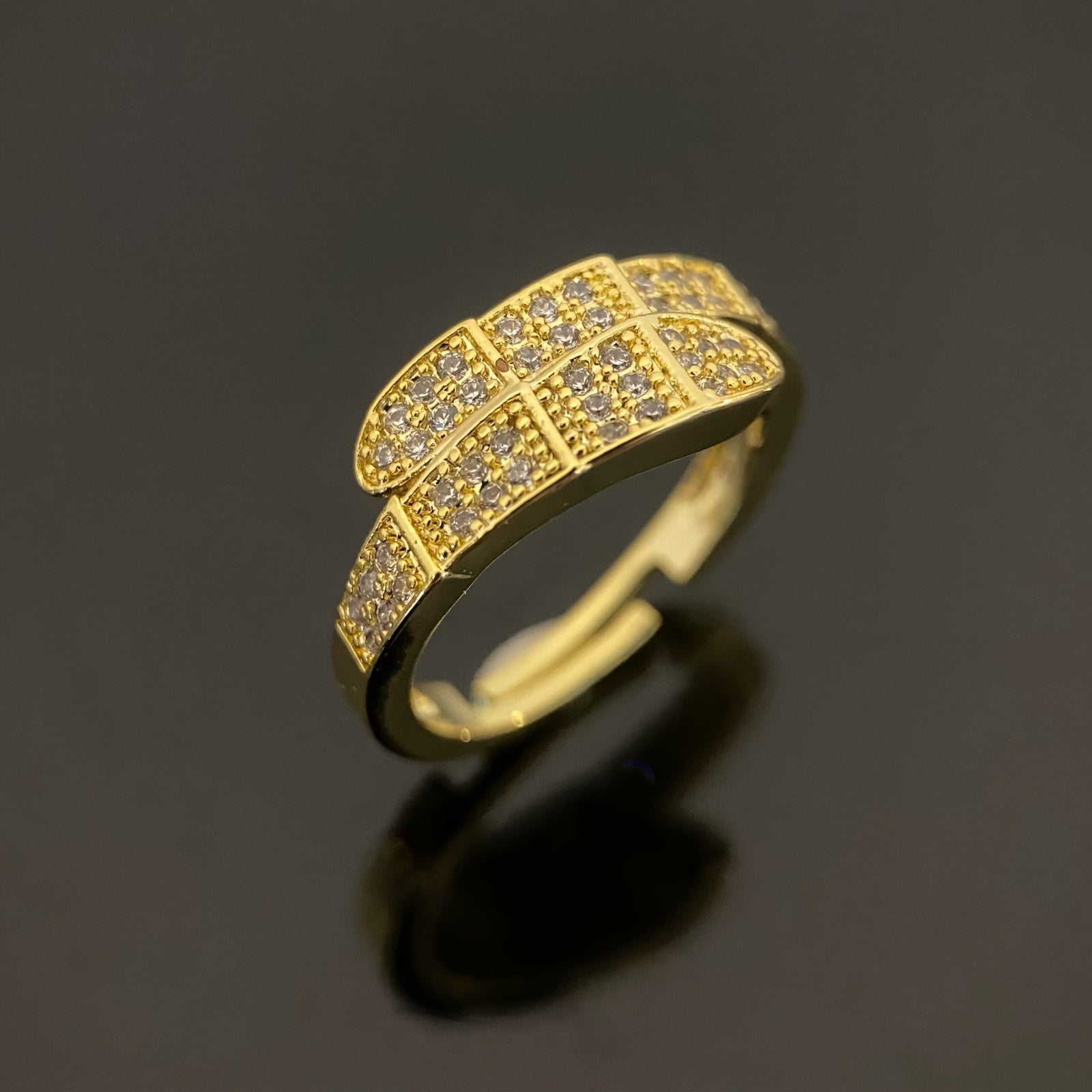 Gold Plated Copper Jewelry Set with Snake Design Necklace and Ring for Women