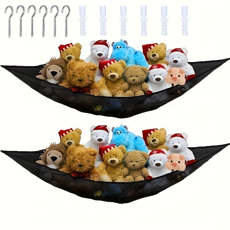 Organizador de pared para peluches, red grande para animales, hamaca colgante para almacenamiento