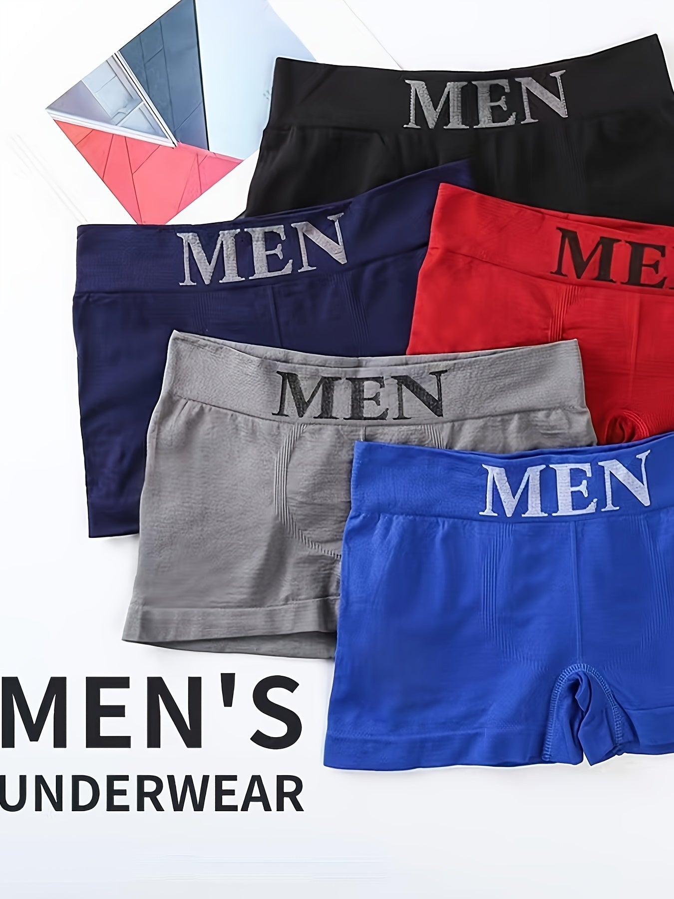Men's Seamless Boxer Briefs 10-Pack Modal Spandex Alphabet Pattern Breathable Comfort