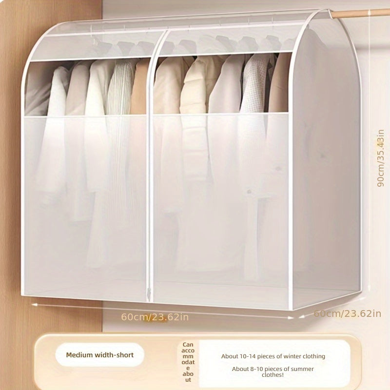 Translucent PEVA Hanging Garment Bag Dustproof Cover for Suits and Coats