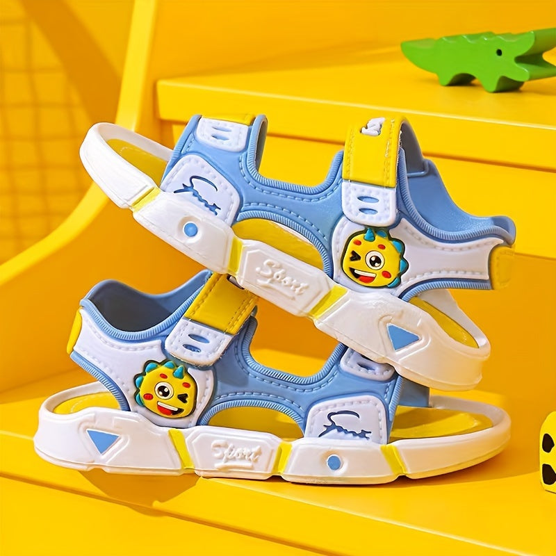 Kids' Open-Toe Cartoon Sandals for Boys PVC Breathable Non-Slip Indoor Beach