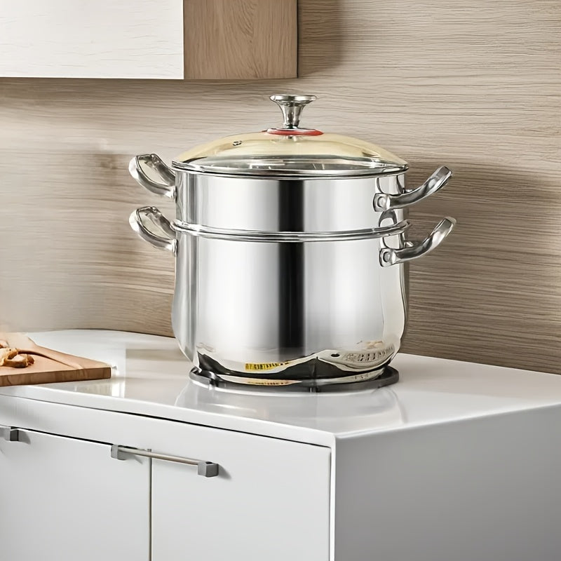 Stainless Steel Cookware Set with Steamer and Noodle Pot Dishwasher Safe for Gas Electric Stoves