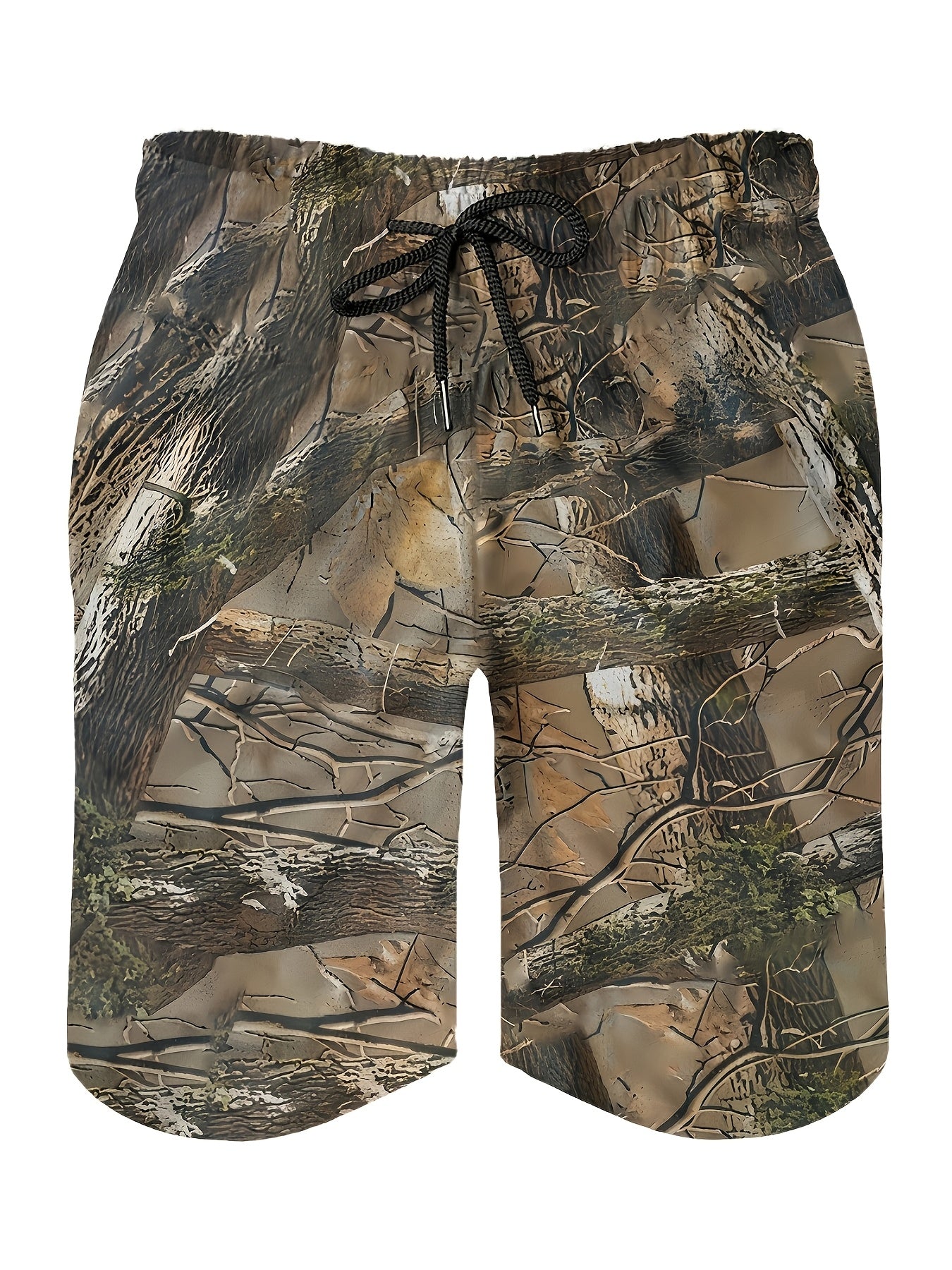 Men's Casual Shorts Polyester Camo Print Regular Fit Plus Size