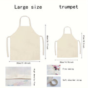 Large Linen Apron with Soft Shoulder Strap for Kitchen and Baking