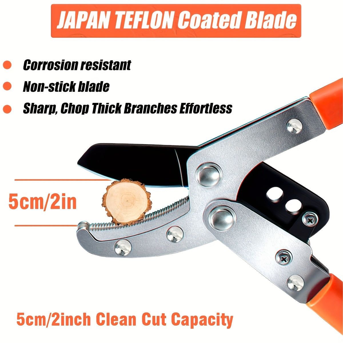 Adjustable Telescopic Tree Trimmer with Heavy-Duty Pruning Shears and High-Carbon Steel Blade