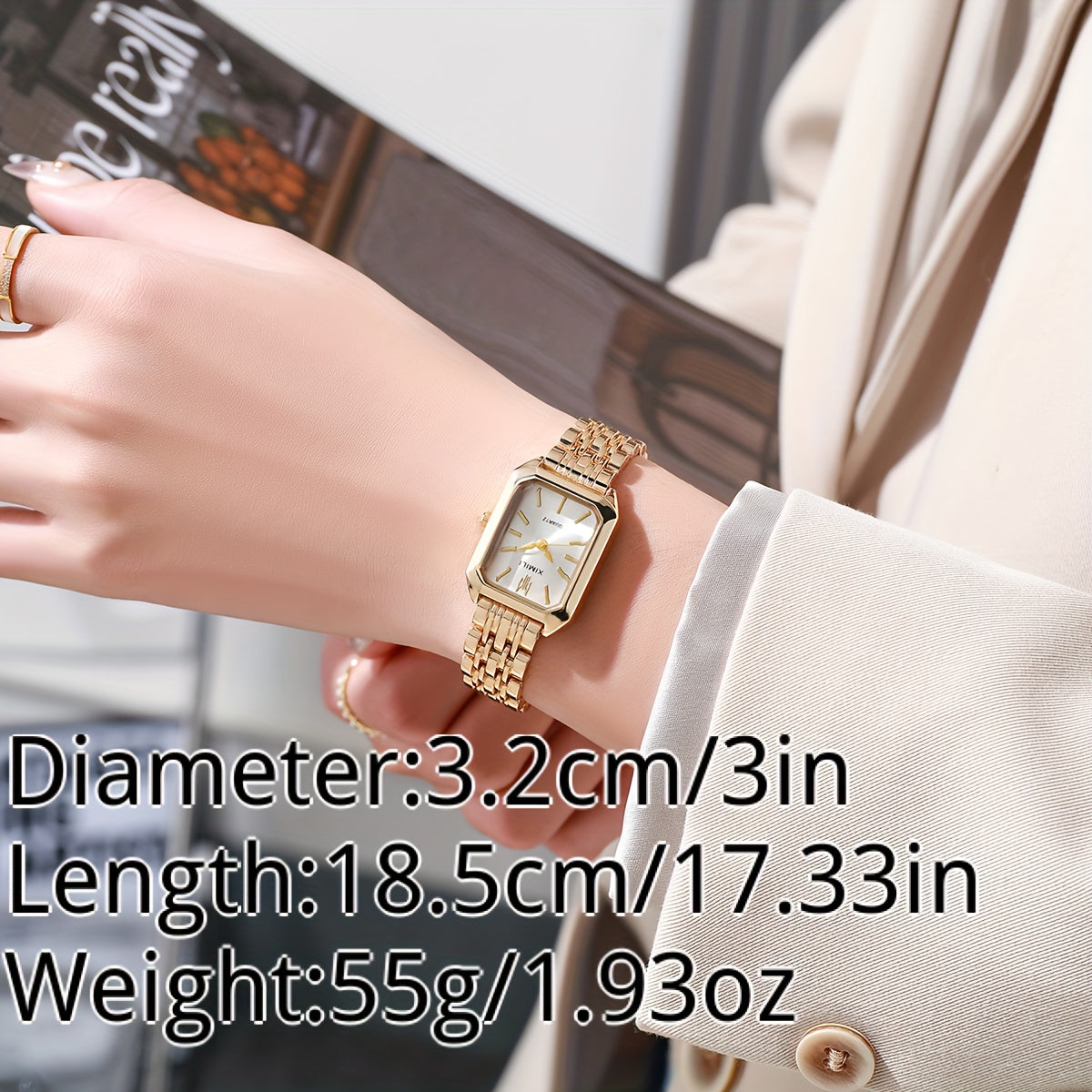 Women's Gold Analog Wrist Watch Business Style Daily Wear