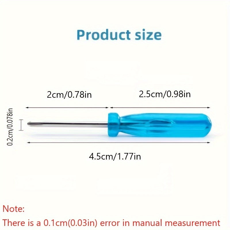 Set de 10 mini destornilladores azules para reparación y electrónica, cabeza cruzada de 2mm