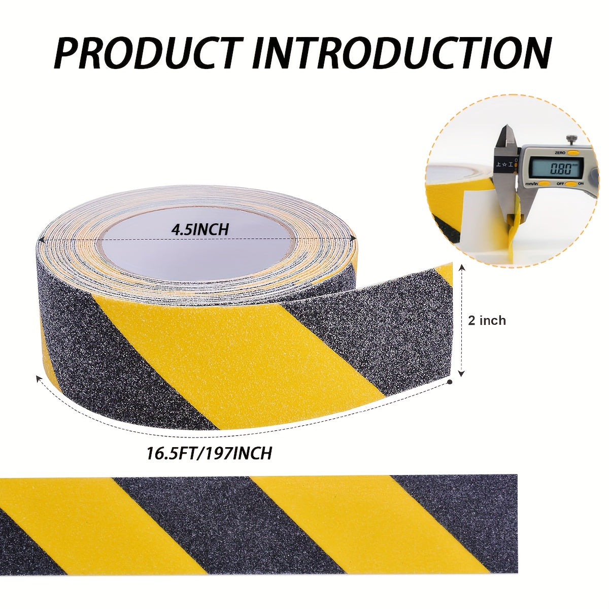 Anti Slip Safety Tape Yellow Black 5.08 Cm X 5 M for Stairs and Steps