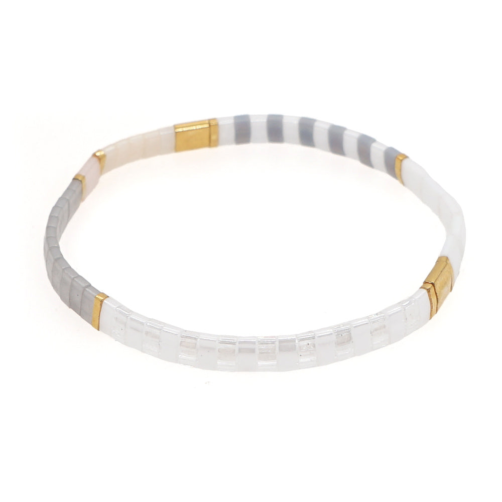 Pulsera de cuentas Miyuki Boho Chic para mujer, joyería elástica Tila