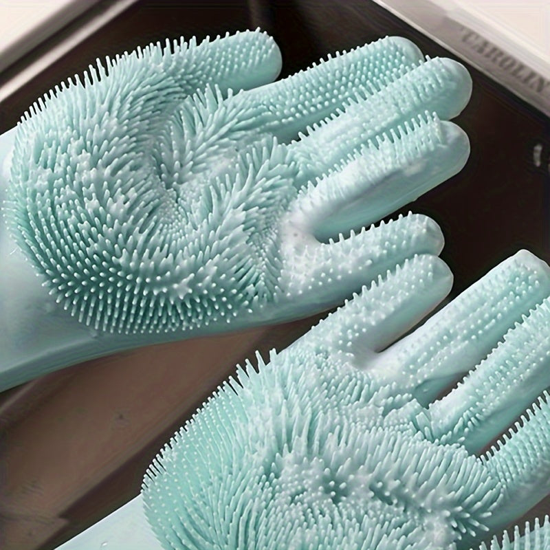 Silicone Pet Bathing Gloves Waterproof Tear-Resistant for Grooming and Shedding