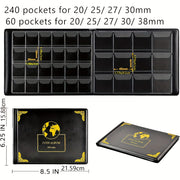Black Coin Collection Organizer Book with 300 Pockets for 20-38mm Coins