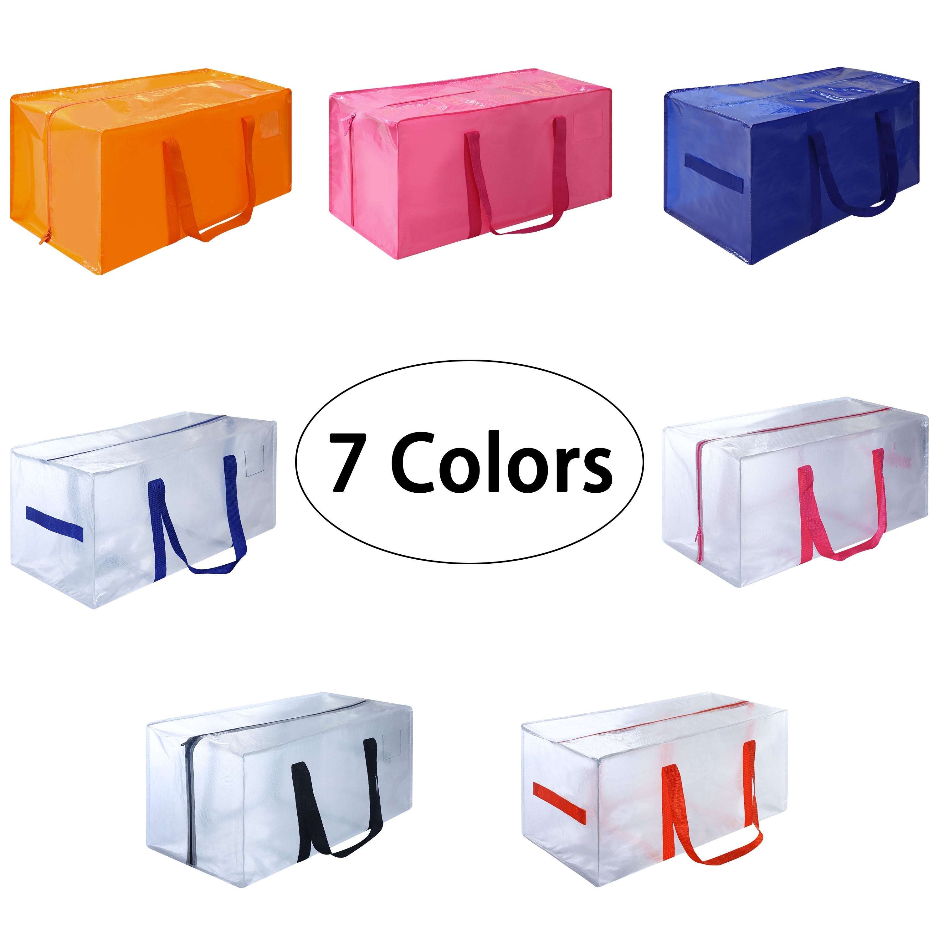 Two Large Storage Bags with Zippers Handles Durable Storage Bin for Bedroom Closet