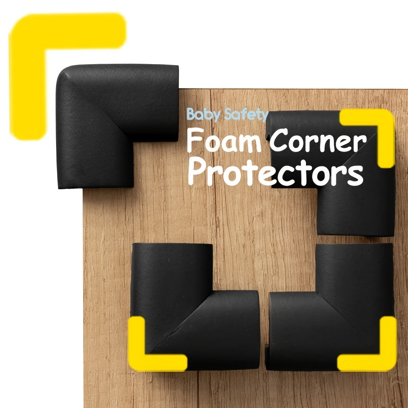 Nitrile Foam Corner Protectors 4-Pack Soft Edge Guards for Furniture and Fireplace Black Brown Ivory White Light Grey